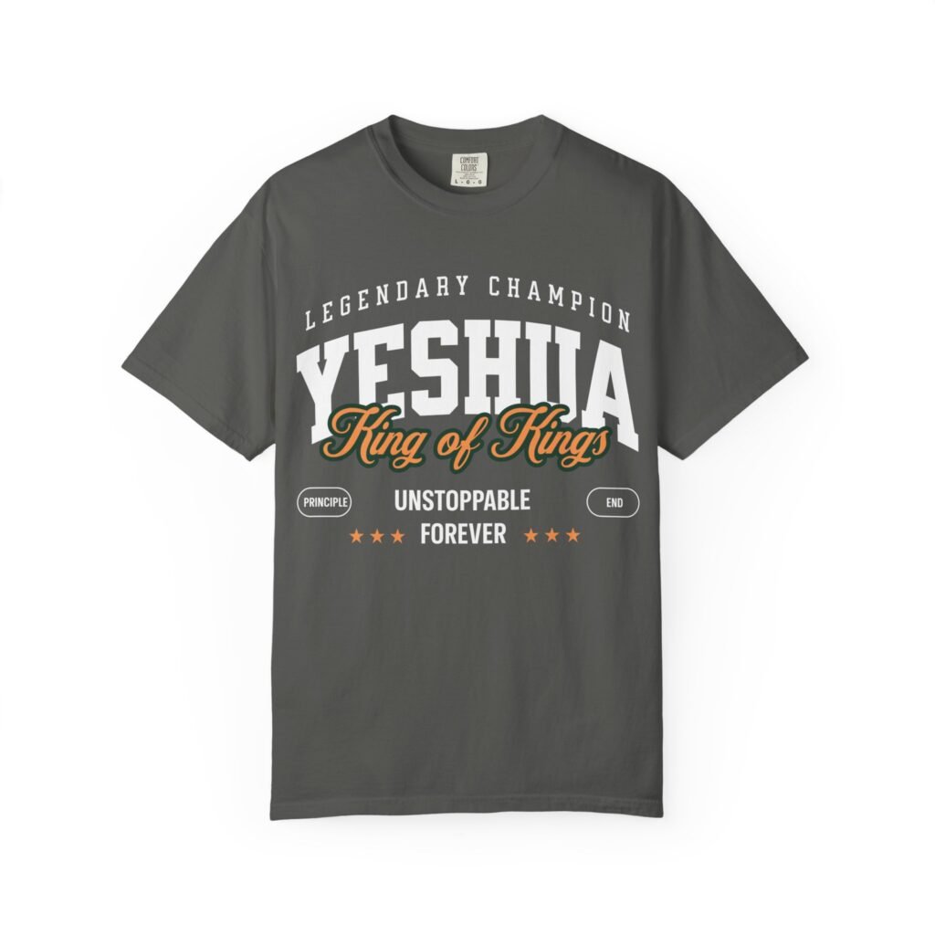 Yeshua King of Kings Christian T-Shirt | Vintage Faith Graphic Tee | Comfort Colors 1717 | Unisex Garment-Dyed Shirt