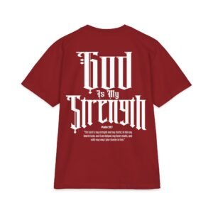 God Is My Strength Christian Oversized T-Shirt – Psalm 28:7